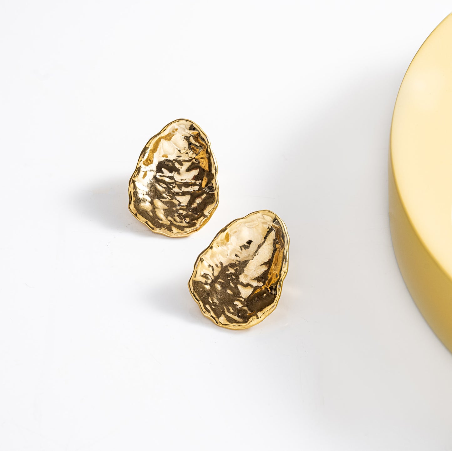 Beaten Oval Earrings