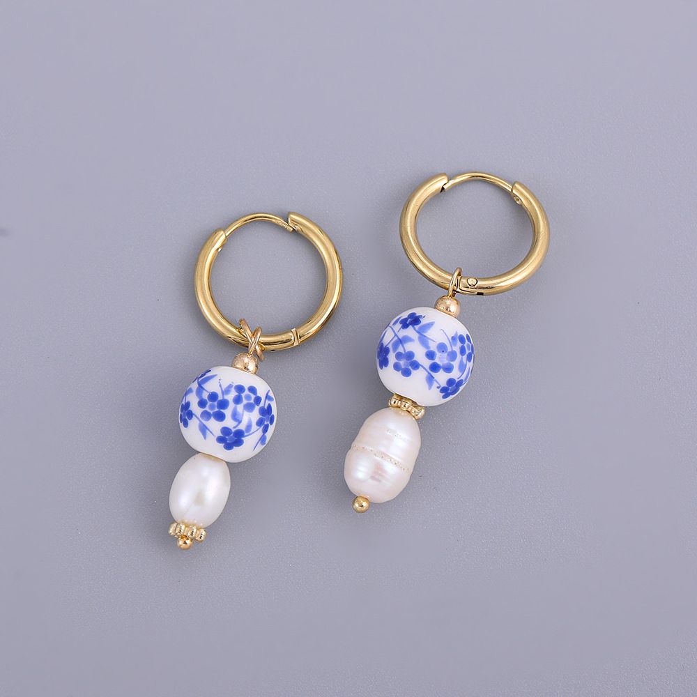 Porcelain Charm Mini Hoops