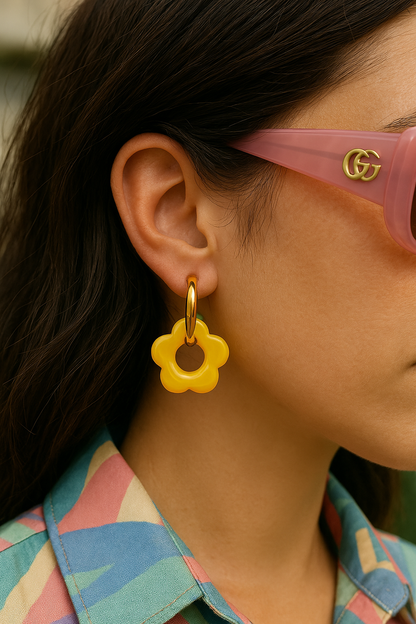 Daisy Charm Hoops