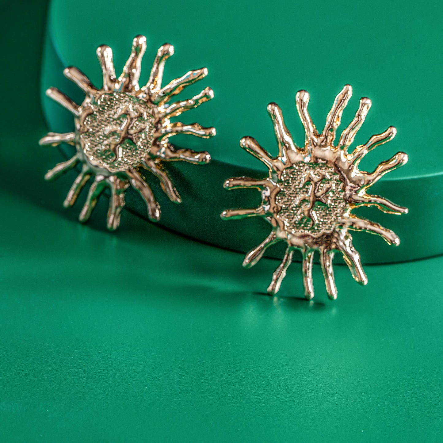Gold Sun Rays Earrings