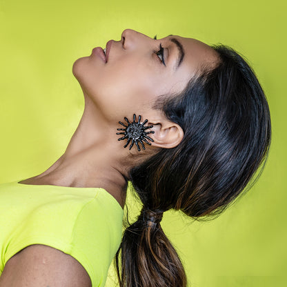 Noir Sun Rays Earrings