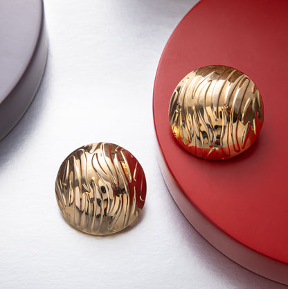 Ribbed Dome Earrings