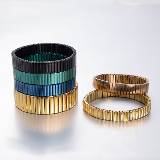 Ribbed Matte Stretch Bracelet