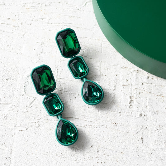 Green Teardrop Earrings