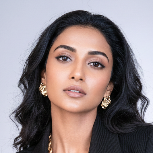 Hammered gold earrings