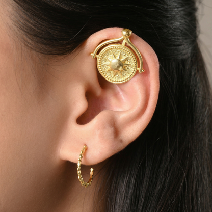 Sun Disc Ear Cuff