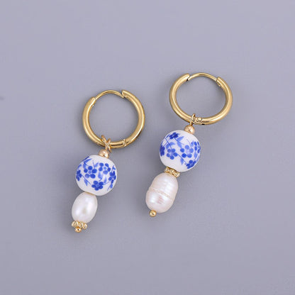 Porcelain Charm Mini Hoops