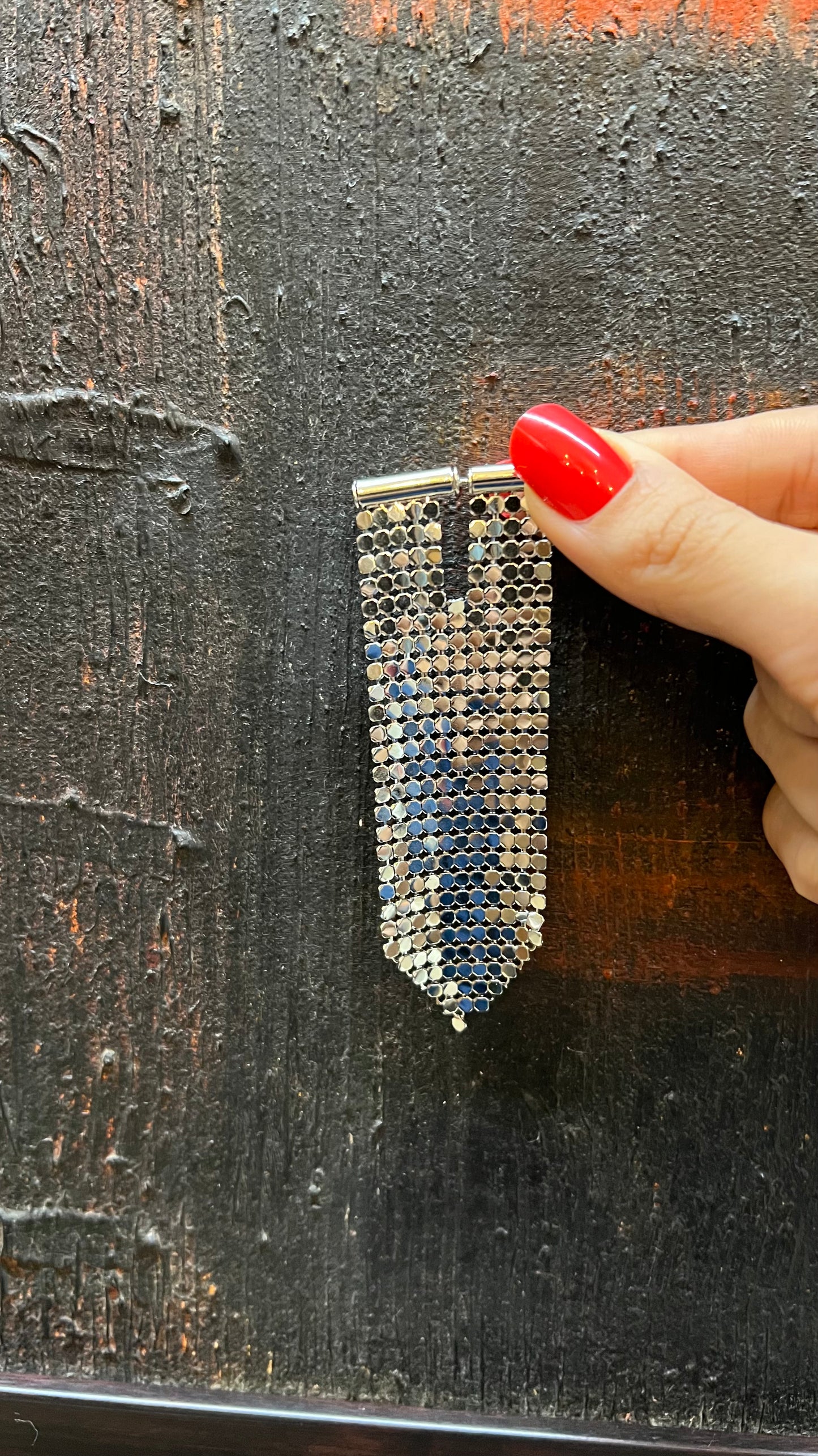 Silver chainmail Danglers