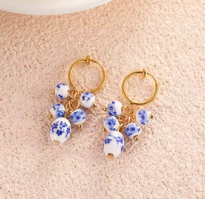Porcelain Charm Mini Hoops