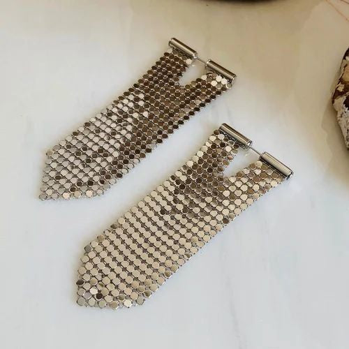 Silver chainmail Danglers