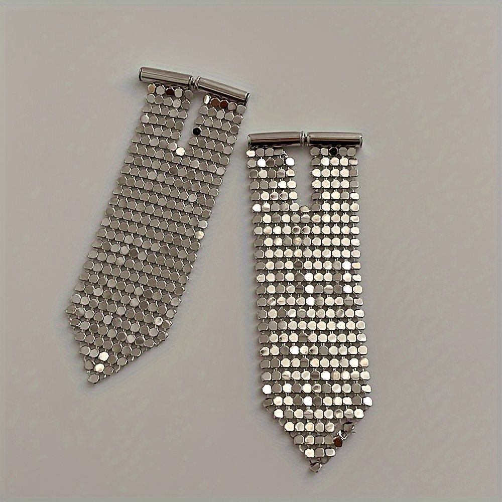 Silver chainmail Danglers