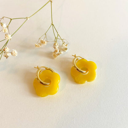 Daisy Charm Hoops