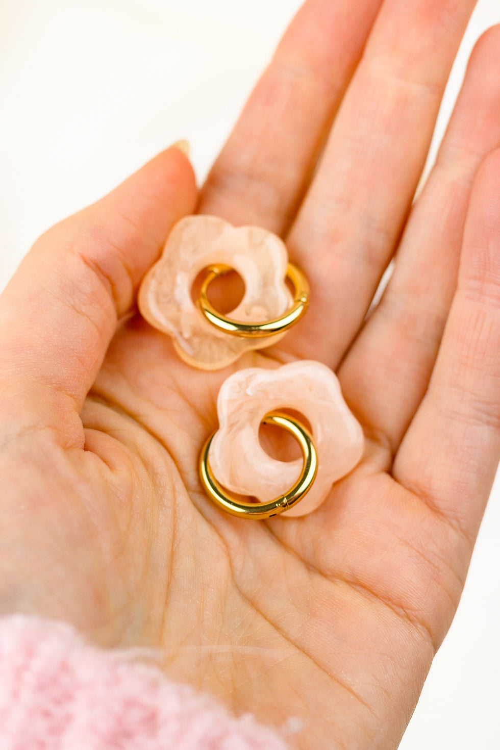 Daisy Charm Hoops