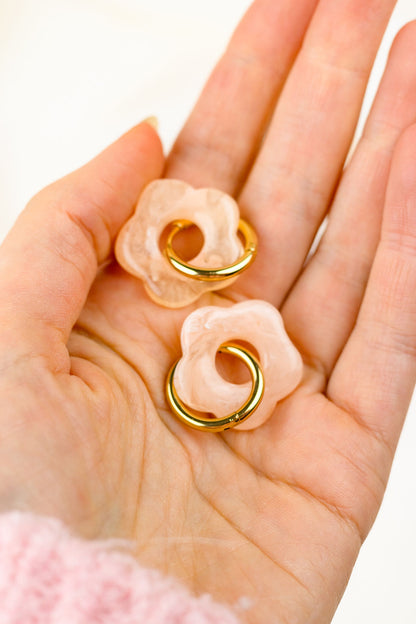 Daisy Charm Hoops