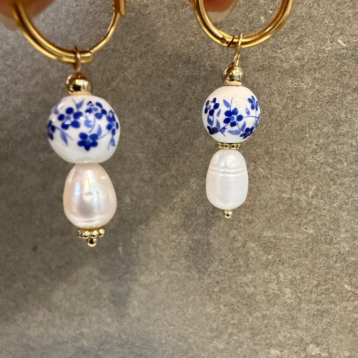 Porcelain Charm Mini Hoops