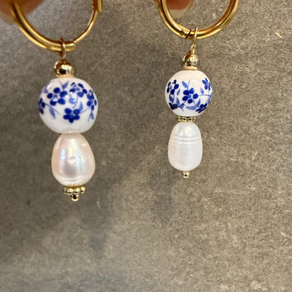 Porcelain Charm Mini Hoops