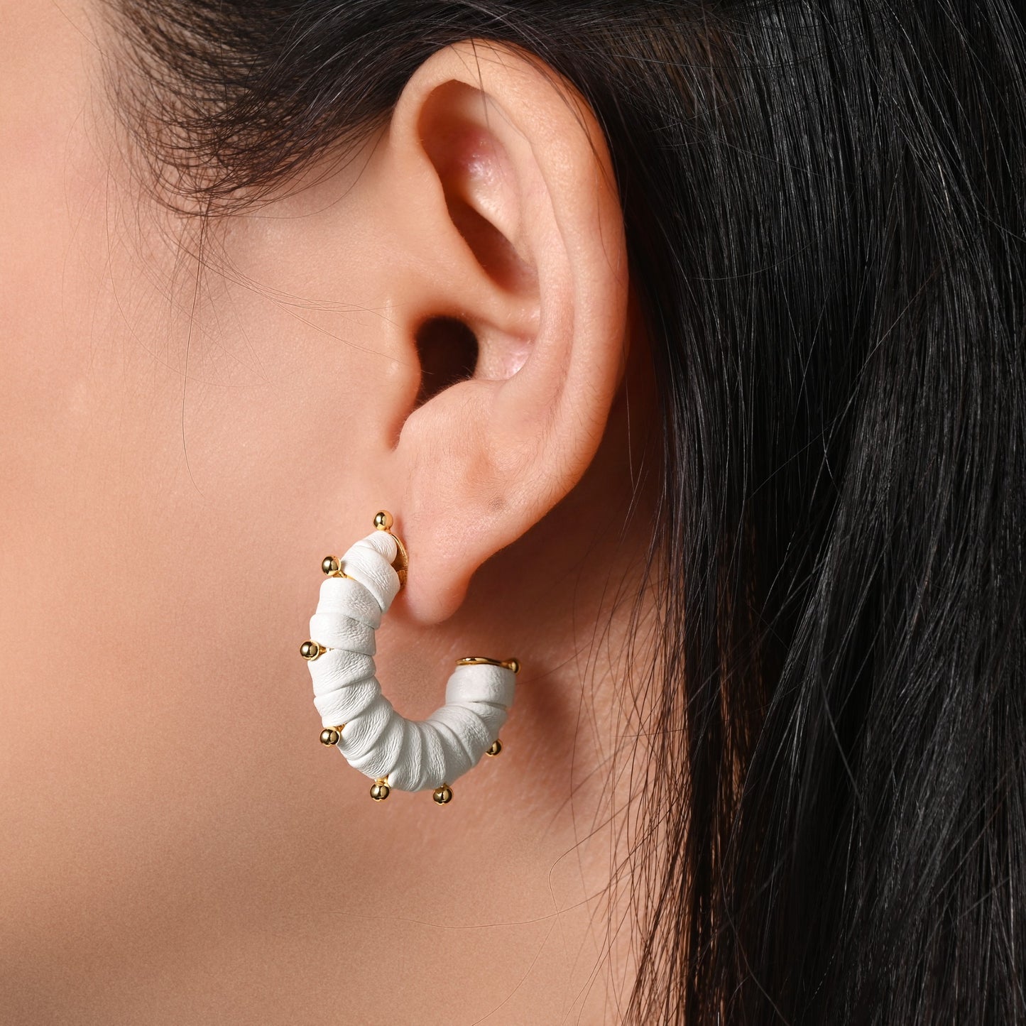 Leather Open Hoops