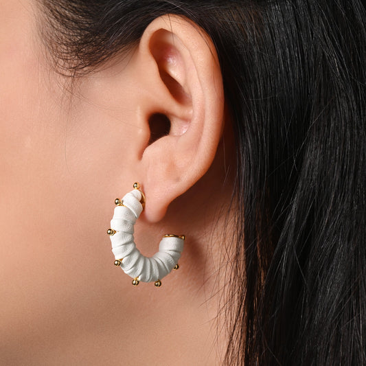 Leather Open Hoops