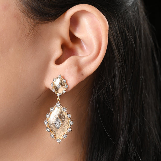 Engraved Crystal Drop Earrings