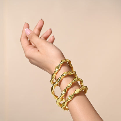 Crinkled Bangles (set of 4)