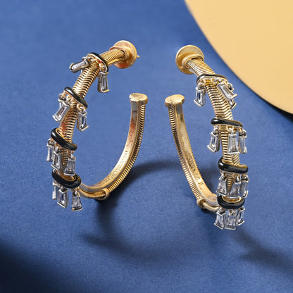 Baguette Waterfall Hoops