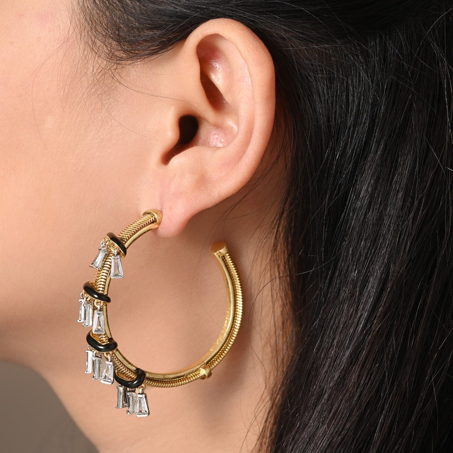 Baguette Waterfall Hoops