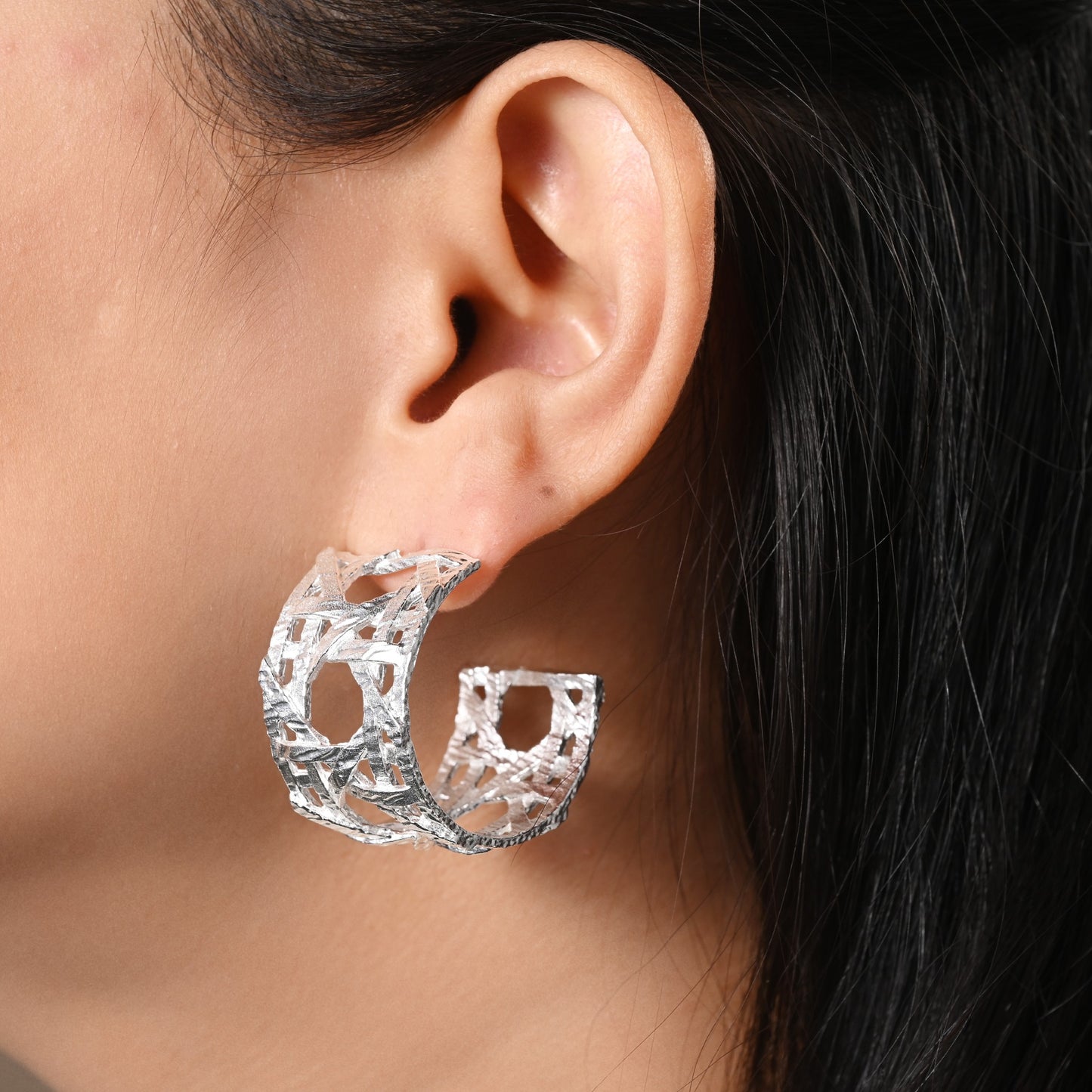 Basket Weave Matte Hoops