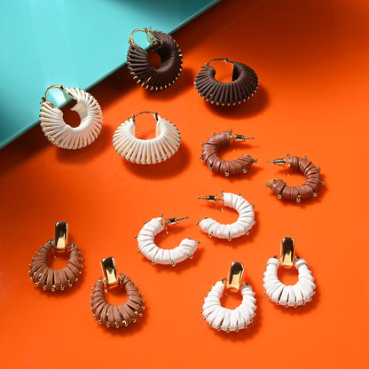Leather Open Hoops