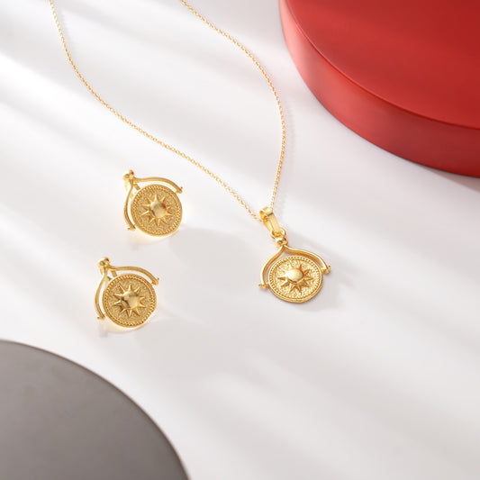 Sun Disc Pendant Necklace
