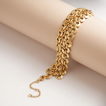 Gold chain bracelet anti tarnish high quality gold plated 