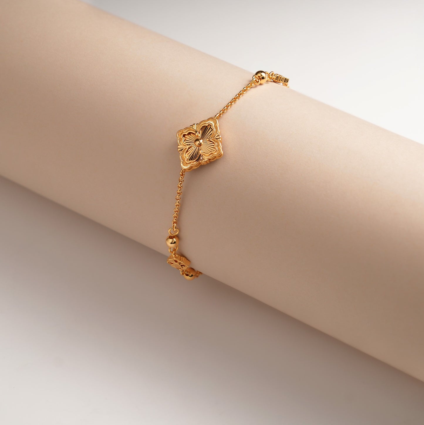 Ornate Clover Adjustable Bracelet